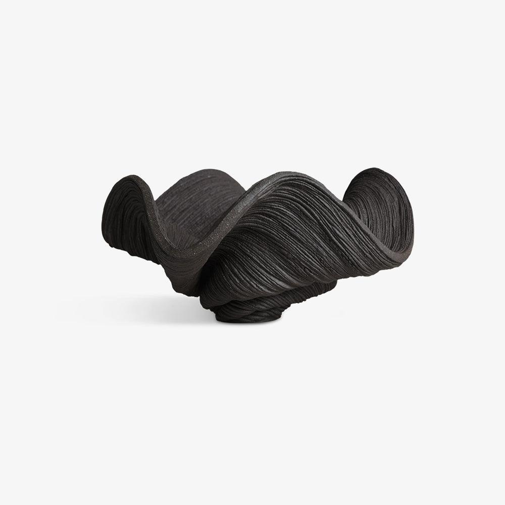 Coiled Black Porcelain Medium Bowl