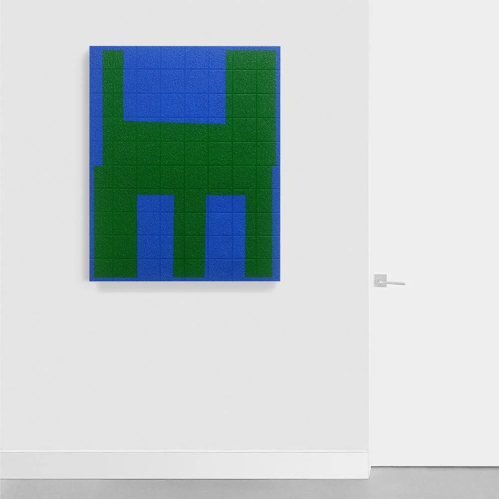 Grid I Green on Blue - Image 4