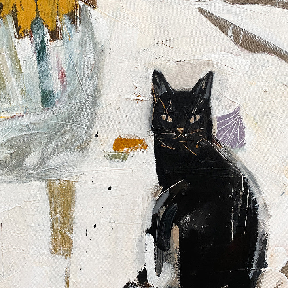 Sunflowers And The Cat - Image 4
