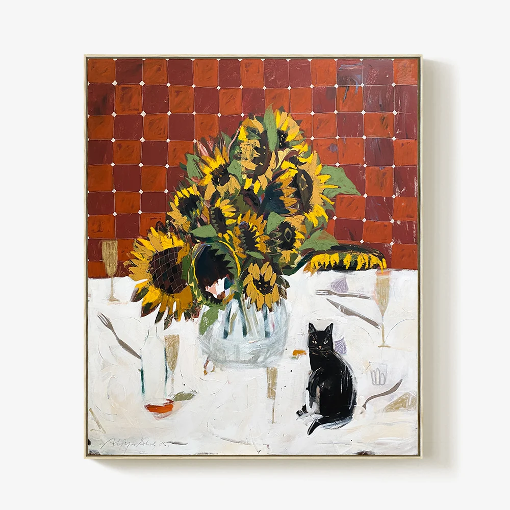Sunflowers And The Cat - Image 8